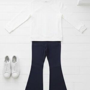 Navy Blue Flare & Crisp White Set ☁️